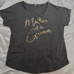 Mother of the Groom Short Sleeve Tee - Gray with Gold Foil